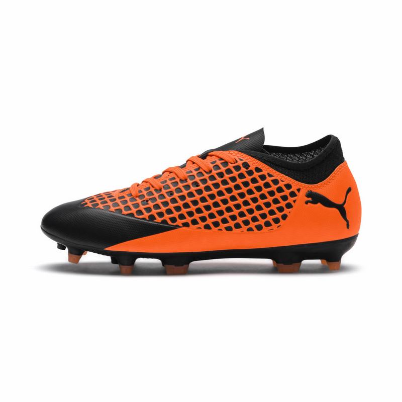 Chaussure de Foot Puma Future 2.4 Fg/Ag Garcon Noir/Orange Soldes 567WQNUF